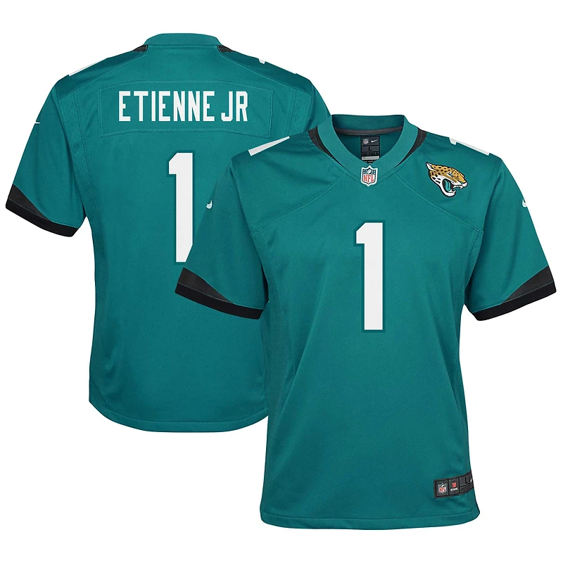 Maillot Nike Travis Etienne Teal des Jaguars de Jacksonville pour jeunes