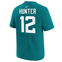 Youth Nike Travis Hunter Teal Jacksonville Jaguars 2025 NFL Draft First Round Pick Name & Number T-Shirt
