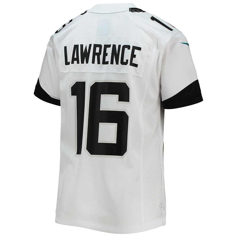 Maillot de match Nike Trevor Lawrence blanc des Jaguars Jacksonville pour jeune