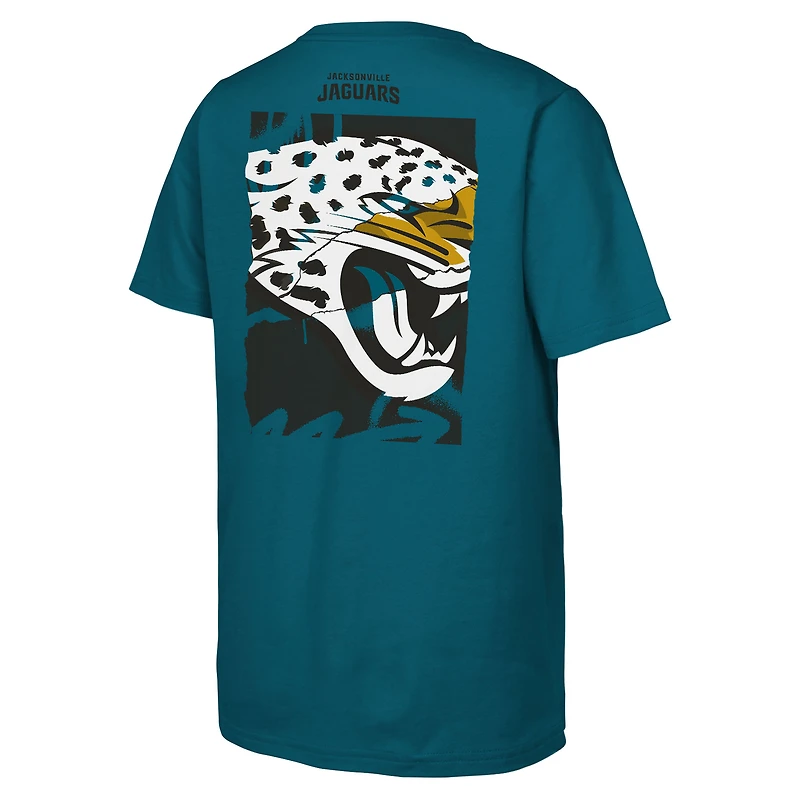T-shirt Youth Outerstuff Teal Jacksonville Jaguars Posterize
