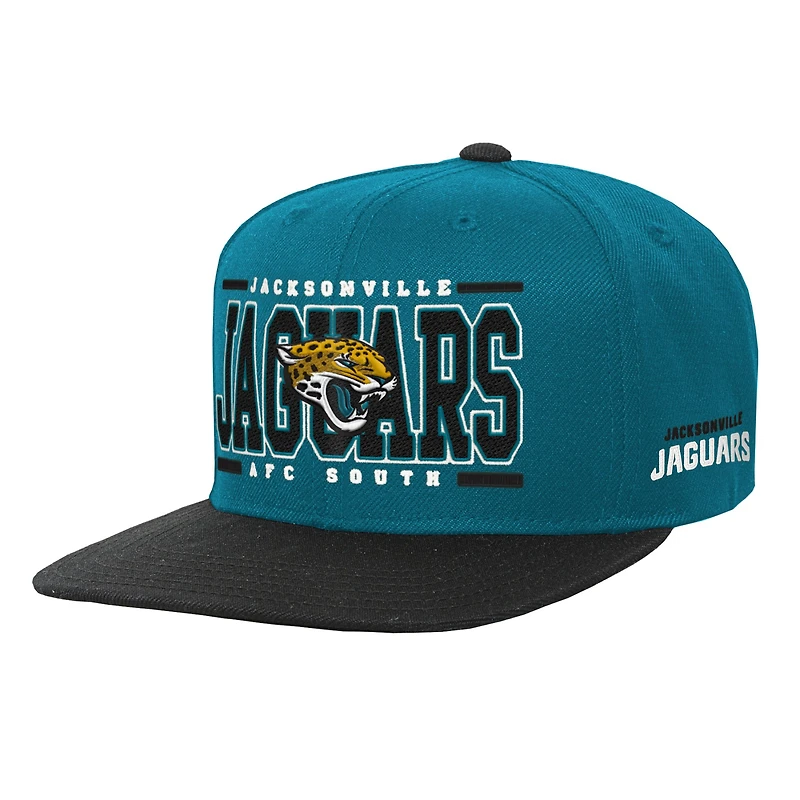 Casquette Snapback rétro Deadstock des Jacksonville Jaguars sarcelle pour jeunes