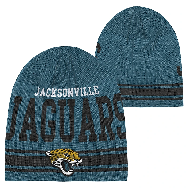 Bonnet en tricot rétro bleu sarcelle pour jeunes des Jaguars de Jacksonville