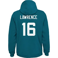 Sweat à capuche avec nom et numéro de joueur principal des Jaguars Jacksonville Trevor Lawrence Teal