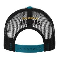 Youth White/Teal Jacksonville Jaguars Essentials Trucker Adjustable Hat