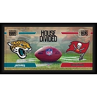 Jacksonville Jaguars vs. Tampa Bay Buccaneers Framed 10" x 20" House Divided Football Collage