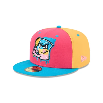Men's New Era  Pink Jacksonville Jumbo Shrimp Theme Nights 59FIFTY Fitted Hat