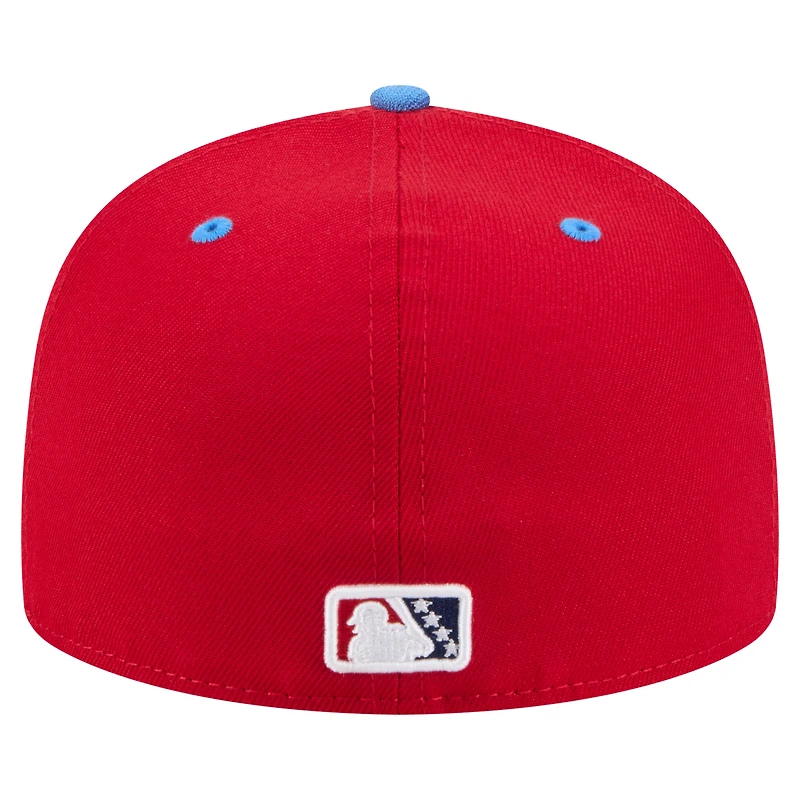 Men's New Era  Red Jacksonville Jumbo Shrimp Authentic Collection 59FIFTY Fitted Hat