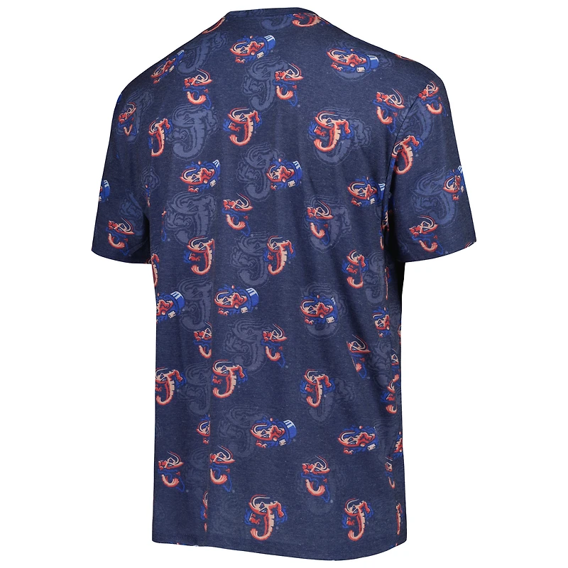 Men's Navy Jacksonville Jumbo Shrimp Allover Print Crafted T-Shirt