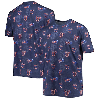 T-shirt Homme Bleu Marine Jacksonville Jumbo Shrimp Allover Print