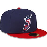 Casquette ajustée 59FIFTY à logo alternatif pour homme Jacksonville Jumbo Shrimp New Era bleu marine
