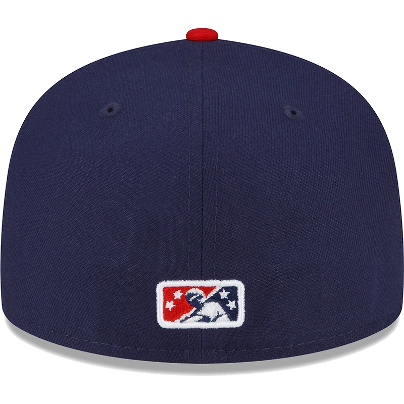 Casquette ajustée 59FIFTY à logo alternatif pour homme Jacksonville Jumbo Shrimp New Era bleu marine