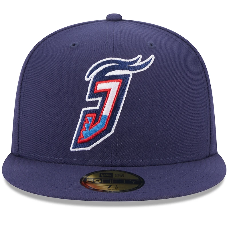 Casquette ajustée 59FIFTY à logo alternatif pour homme Jacksonville Jumbo Shrimp New Era bleu marine