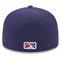 Casquette ajustée 59FIFTY à logo alternatif pour homme Jacksonville Jumbo Shrimp New Era bleu marine