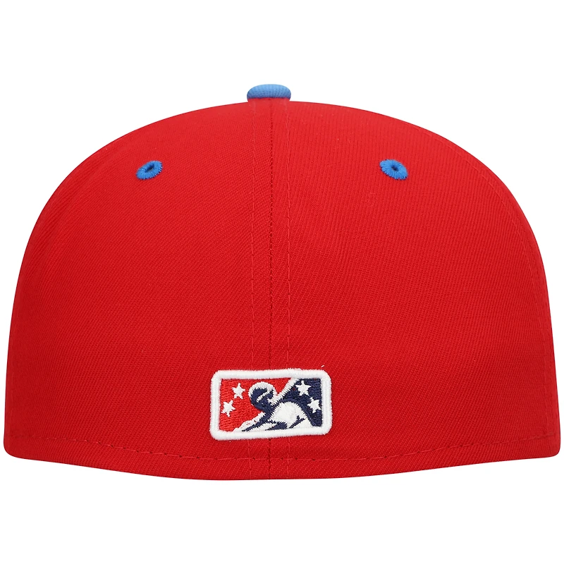 Casquette ajustée 59FIFTY Team Alternate Authentic Collection Jacksonville Jumbo Shrimp New Era pour homme, rouge