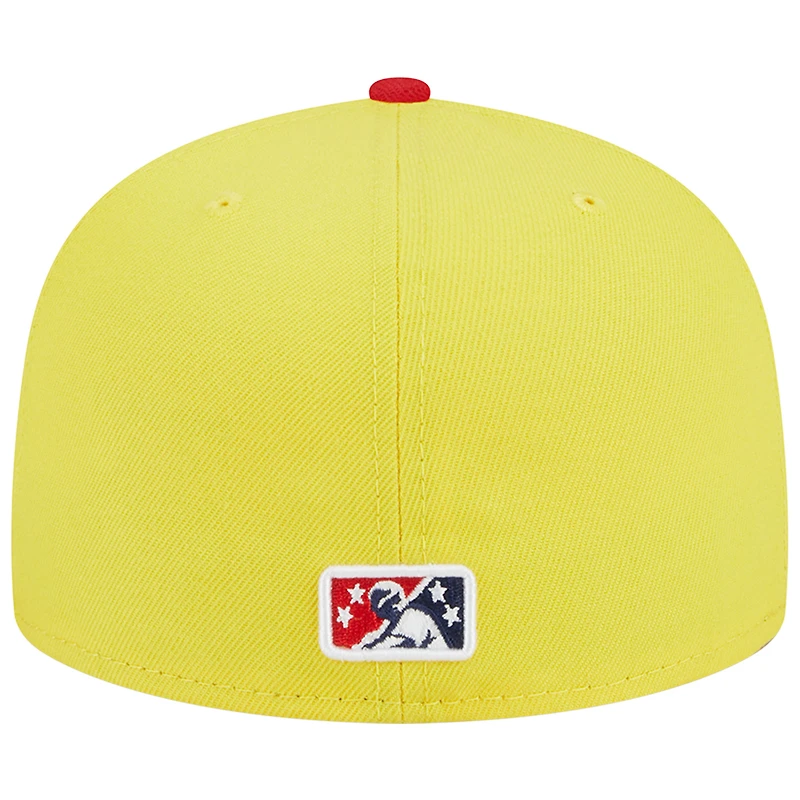 Casquette ajustée 59FIFTY Captain Crustacean pour homme New Era jaune Jacksonville Jumbo Shrimp Theme Nights