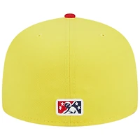 Casquette ajustée 59FIFTY Captain Crustacean pour homme New Era jaune Jacksonville Jumbo Shrimp Theme Nights