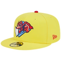 Casquette ajustée 59FIFTY Captain Crustacean pour homme New Era jaune Jacksonville Jumbo Shrimp Theme Nights