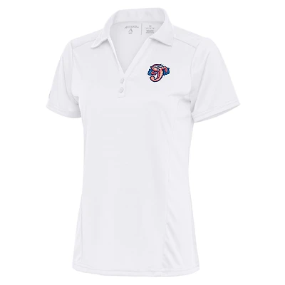 Women's Antigua White Jacksonville Jumbo Shrimp Tribute Polo