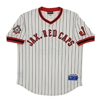 Men's Rings & Crwns #20 Cream Jacksonville Red Caps Mesh Replica V-Neck Jersey