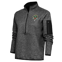 Veste demi-zippée Fortune pour femme, couleur noire chinée, des Jacksonville Red Caps, Antigua