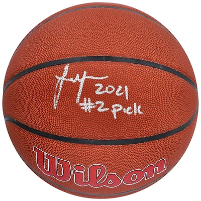 Ballon de basket-ball Wilson autographié par Jalen Green Houston Rockets avec l'inscription « 2021 #2 Pick »