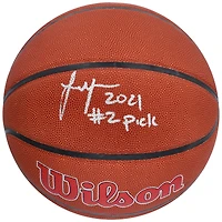 Ballon de basket-ball Wilson autographié par Jalen Green Houston Rockets avec l'inscription « 2021 #2 Pick »