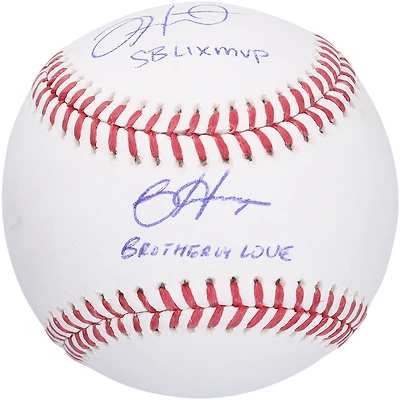Jalen Hurts & Bryce Harper Autographed Baseball with "SB LIX MVP" & "Brotherly Love" Inscriptions - Limited Edition #10/10