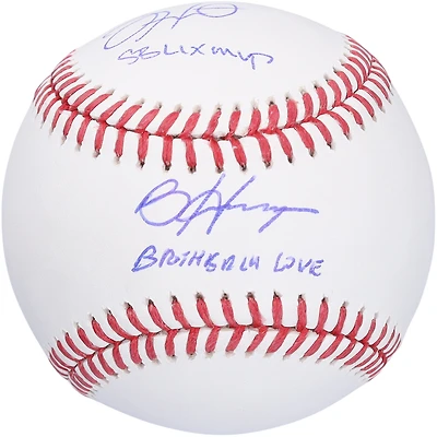 Balle de baseball dédicacée par Jalen Hurts et Bryce Harper avec inscriptions « SB LIX MVP » et « Brotherly Love » - Édition limitée à 10 exemplaires