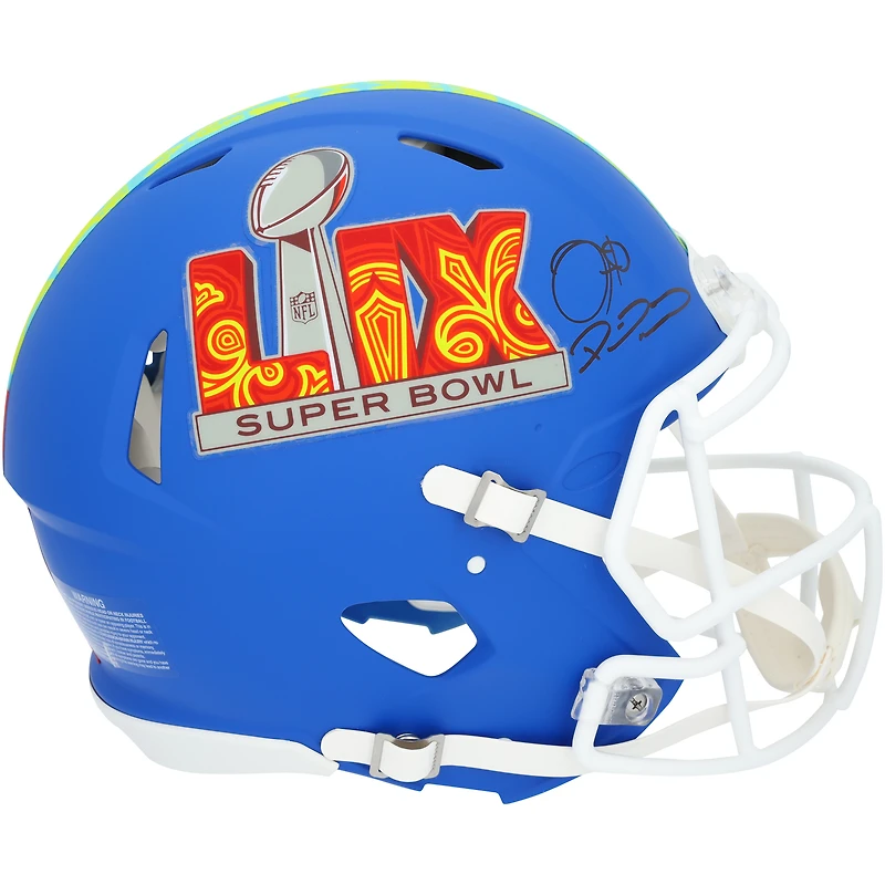 Jalen Hurts Philadelphia Eagles & Patrick Mahomes Kansas City Chiefs Autographed Riddell Super Bowl LIX Logo Speed Authentic Helmet