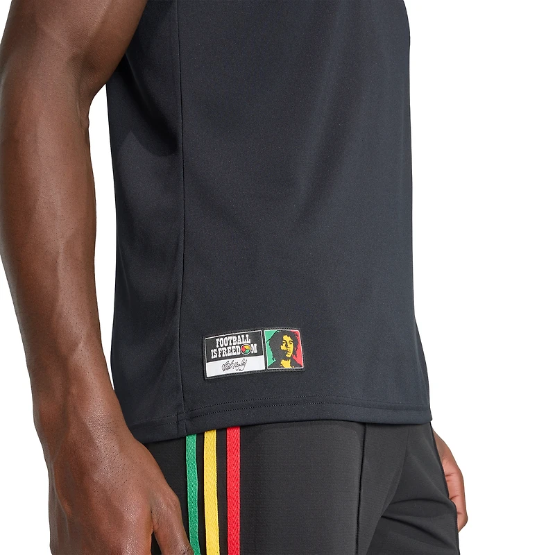 Maillot d'entraînement d'avant-match adidas noir pour homme, équipe nationale de Jamaïque 2026