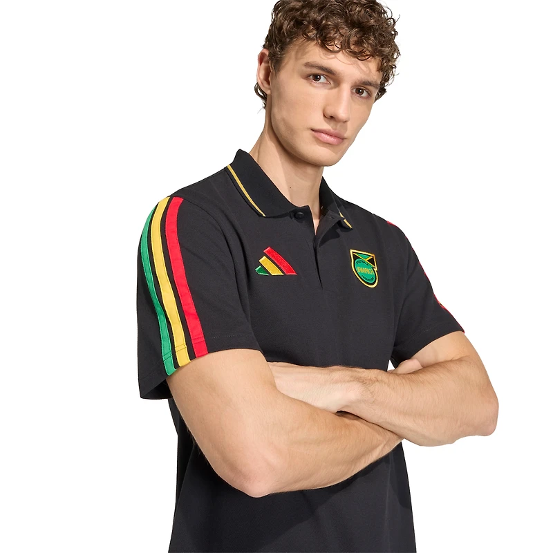 Men's adidas  Black Jamaica National Team Alphaskin Polo