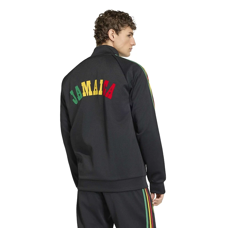 Men's adidas Black Jamaica National Team Originals Full-Zip Track Jacket