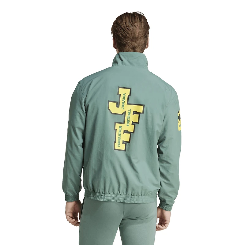 Men's adidas Green Jamaica National Team Varsity Pack Full-Zip Track Top