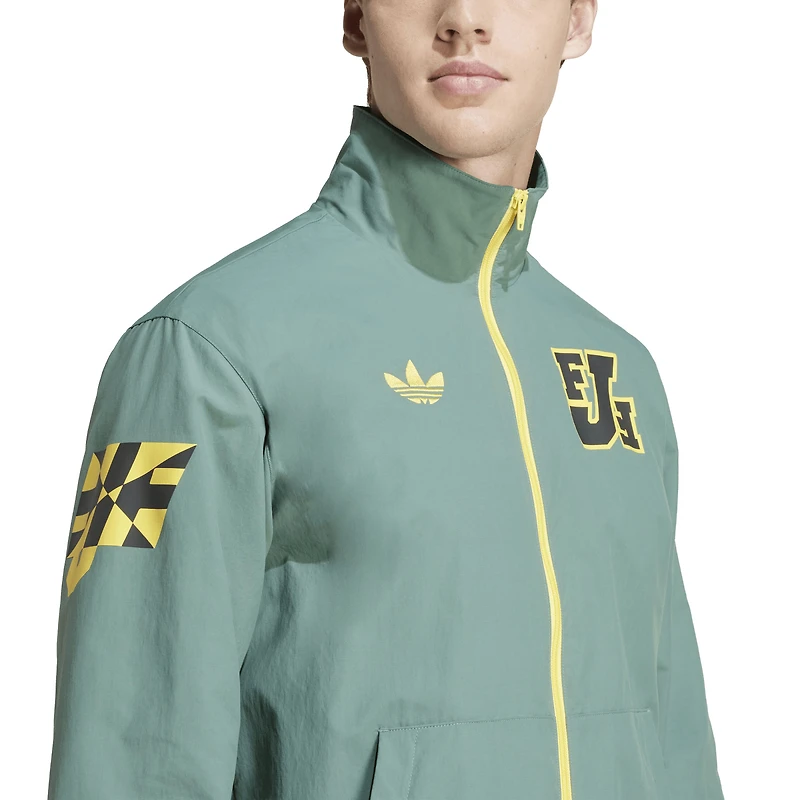 Men's adidas Green Jamaica National Team Varsity Pack Full-Zip Track Top