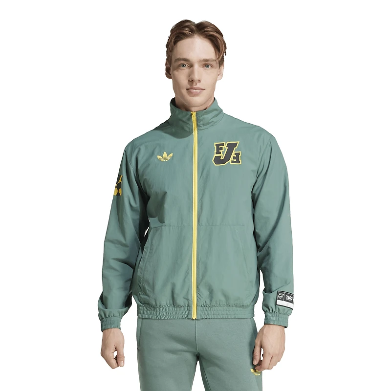 Men's adidas Green Jamaica National Team Varsity Pack Full-Zip Track Top