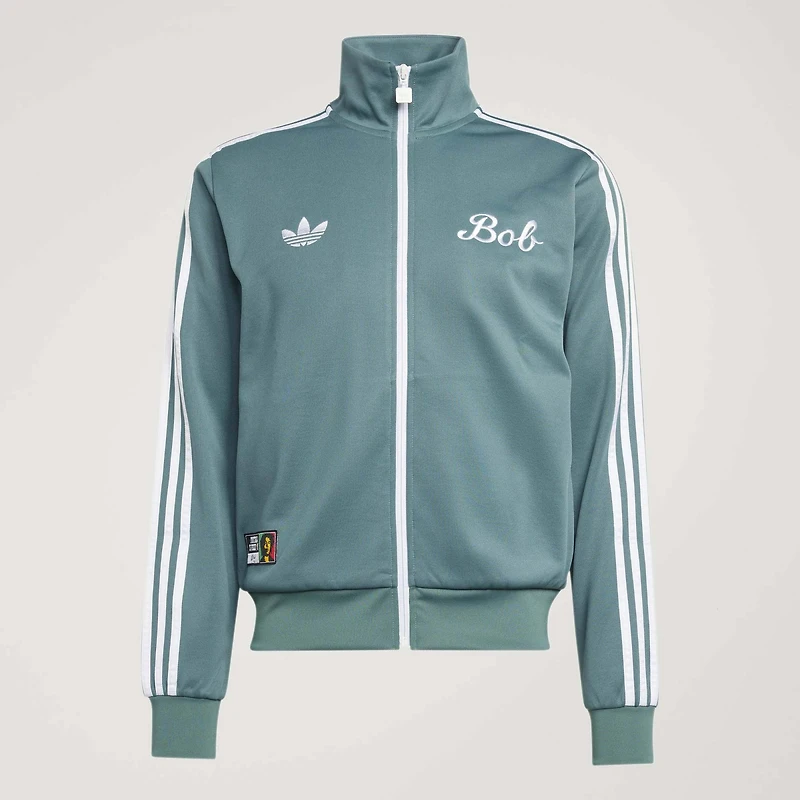 Veste de survêtement zippée adidas x Bob Marley verte pour homme, équipe nationale Jamaïque