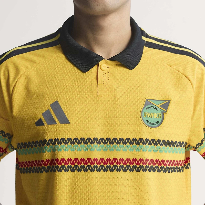 Maillot domicile authentique adidas jaune de l'équipe nationale jamaïcaine 2026 pour hommes