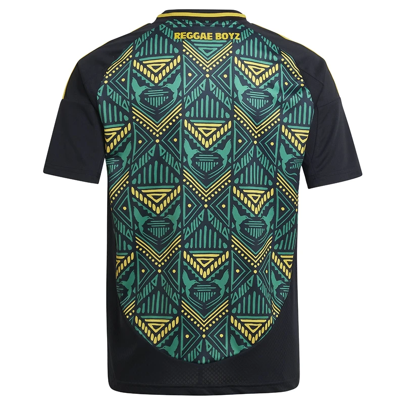 Maillot adidas noir pour jeunes de l'équipe nationale la Jamaïque 2024 extérieur, réplique