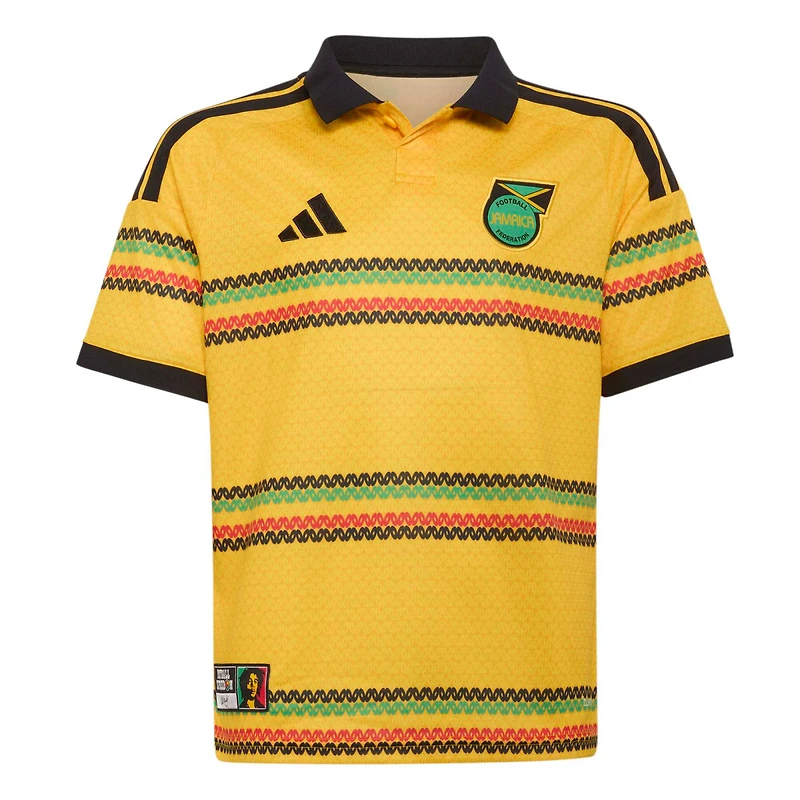 Maillot réplique domicile adidas jaune de l'équipe nationale jamaïcaine 2026 pour jeunes