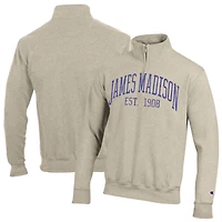 Men's Champion  Cream James Madison Dukes Established Date Quarter-Zip Pullover