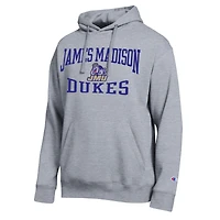 Sweat à capuche Champion gris chiné pour homme, James Madison Dukes Team