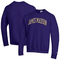 Men's Champion  Purple James Madison Dukes Basic Arch Fleece Pullover Sweatshirt