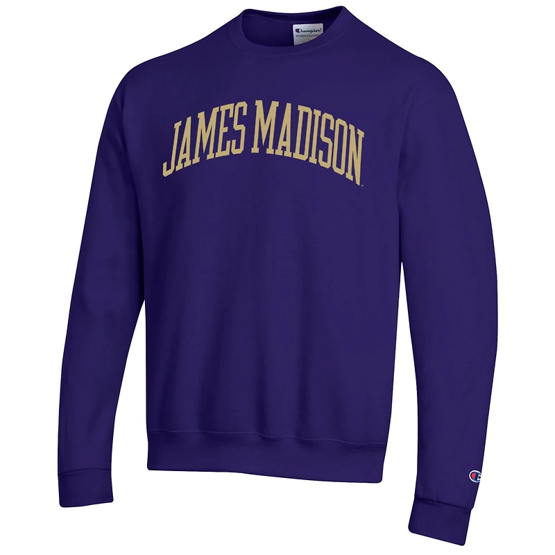 Men's Champion Purple James Madison Dukes Basic Arch Fleece Pullover Sweatshirt