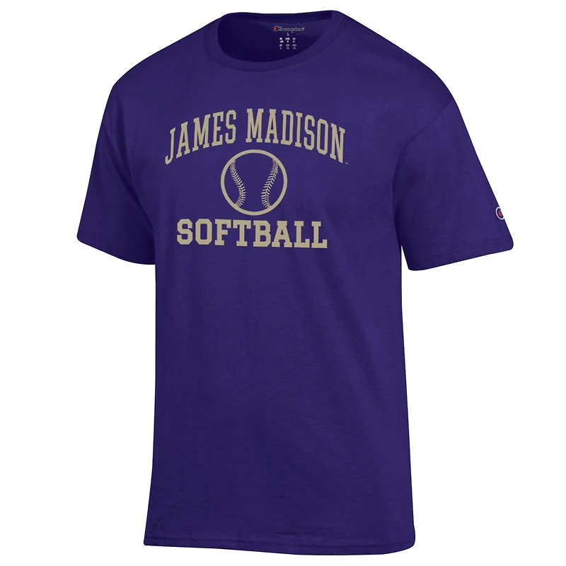 Men's Champion  Purple James Madison Dukes Icon Softball Powerblend T-Shirt