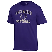 Men's Champion  Purple James Madison Dukes Icon Softball Powerblend T-Shirt