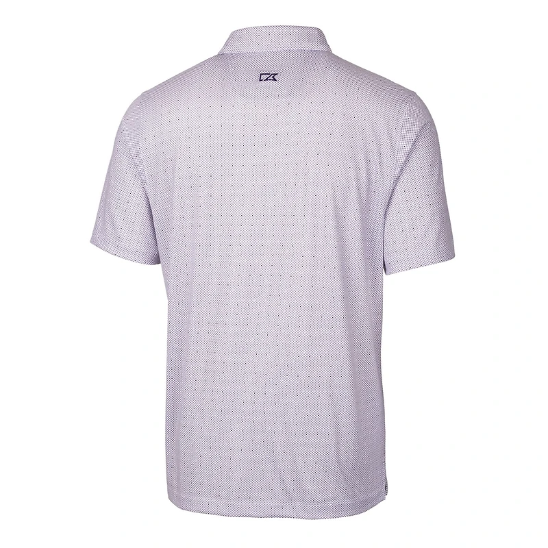 Men's Cutter & Buck Purple James Madison Dukes Big Tall Pike Double Dot Print Stretch Polo