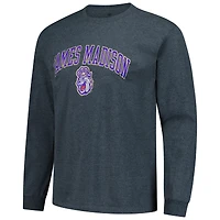 Men's  Heather Charcoal James Madison Dukes Basic Long Sleeve T-Shirt