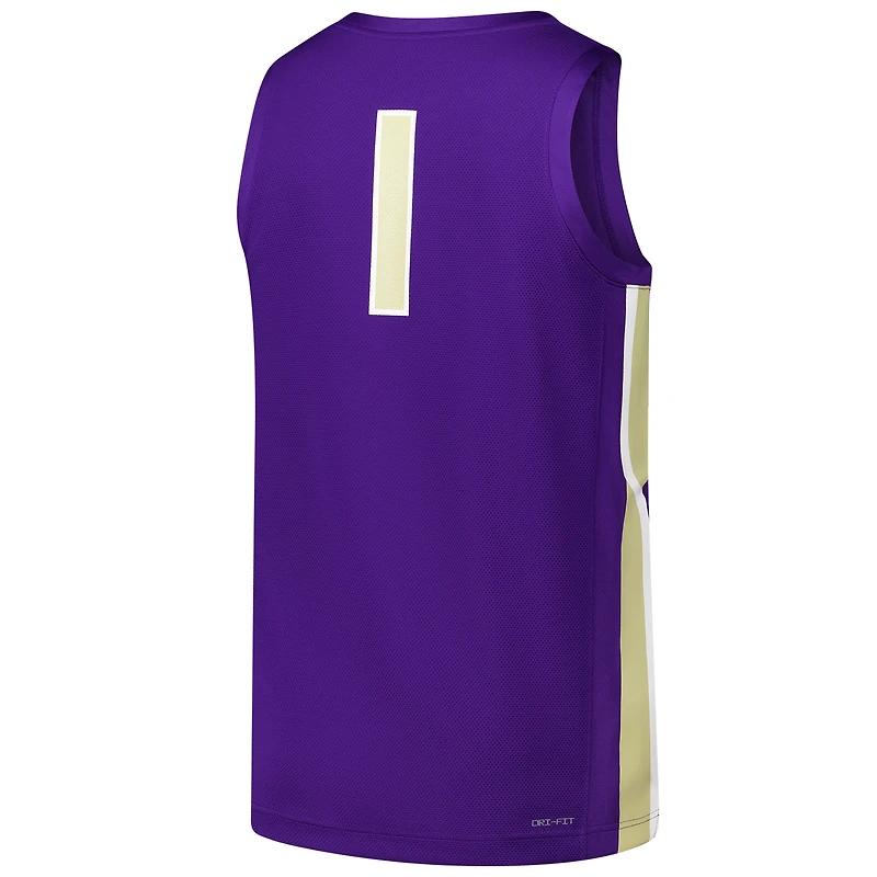 Men's Nike #1 Purple James Madison Dukes  Replica Basketball Jersey
