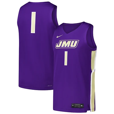 Men's Nike #1 Purple James Madison Dukes  Replica Basketball Jersey
