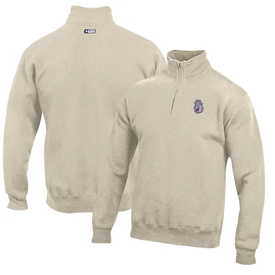 Men's Oatmeal James Madison Dukes Big Cotton Quarter-Zip Pullover Sweatshirt